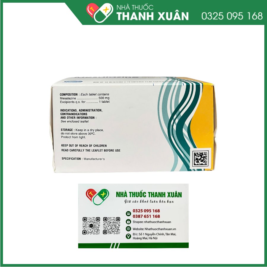 Thuốc Savi Mesalazine 500 điều trị viêm loét đại tràng